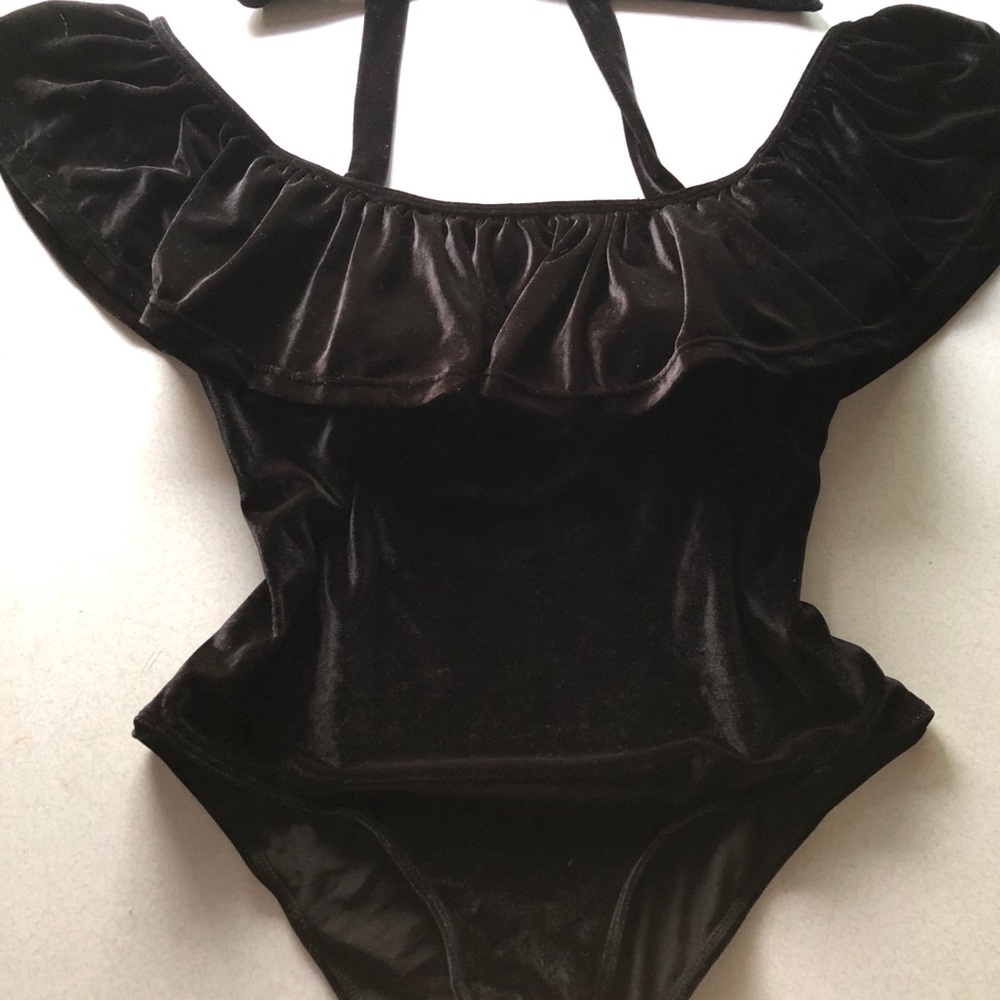 Velvet Halter Bodysuit